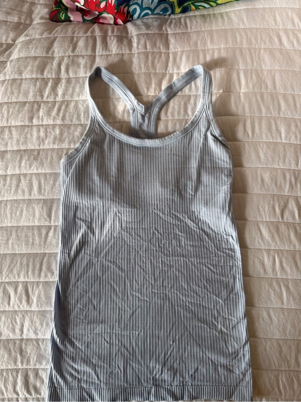lululemon athletica Light Blue Ribbed Racerback Tank